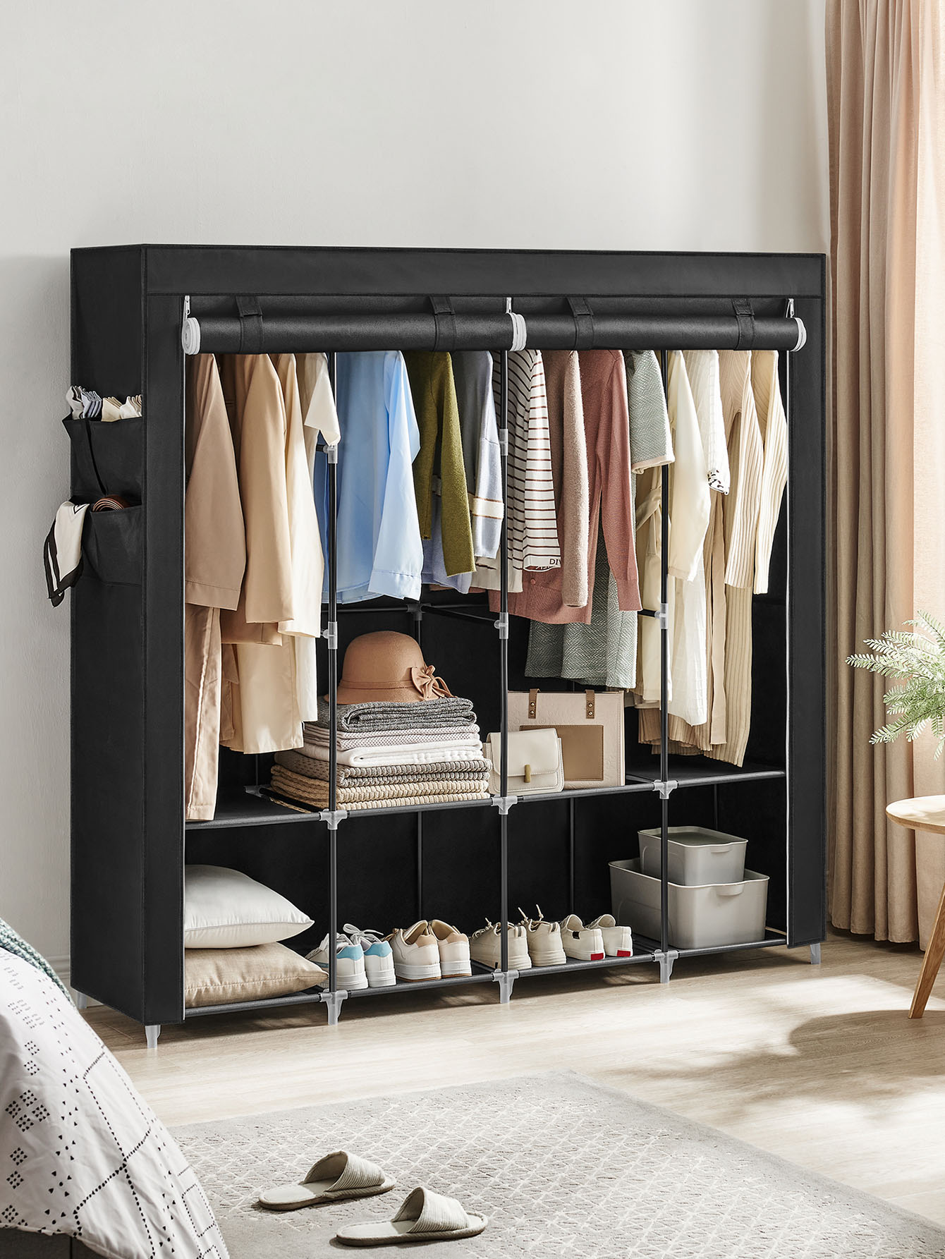 Wardrobe Closet Portable Fabric Cover - Armário portátil, organizador de armário com