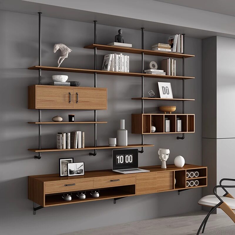 Bedroom Furniture - Mesa Flutuante Moderna de Madeira Maciça,
