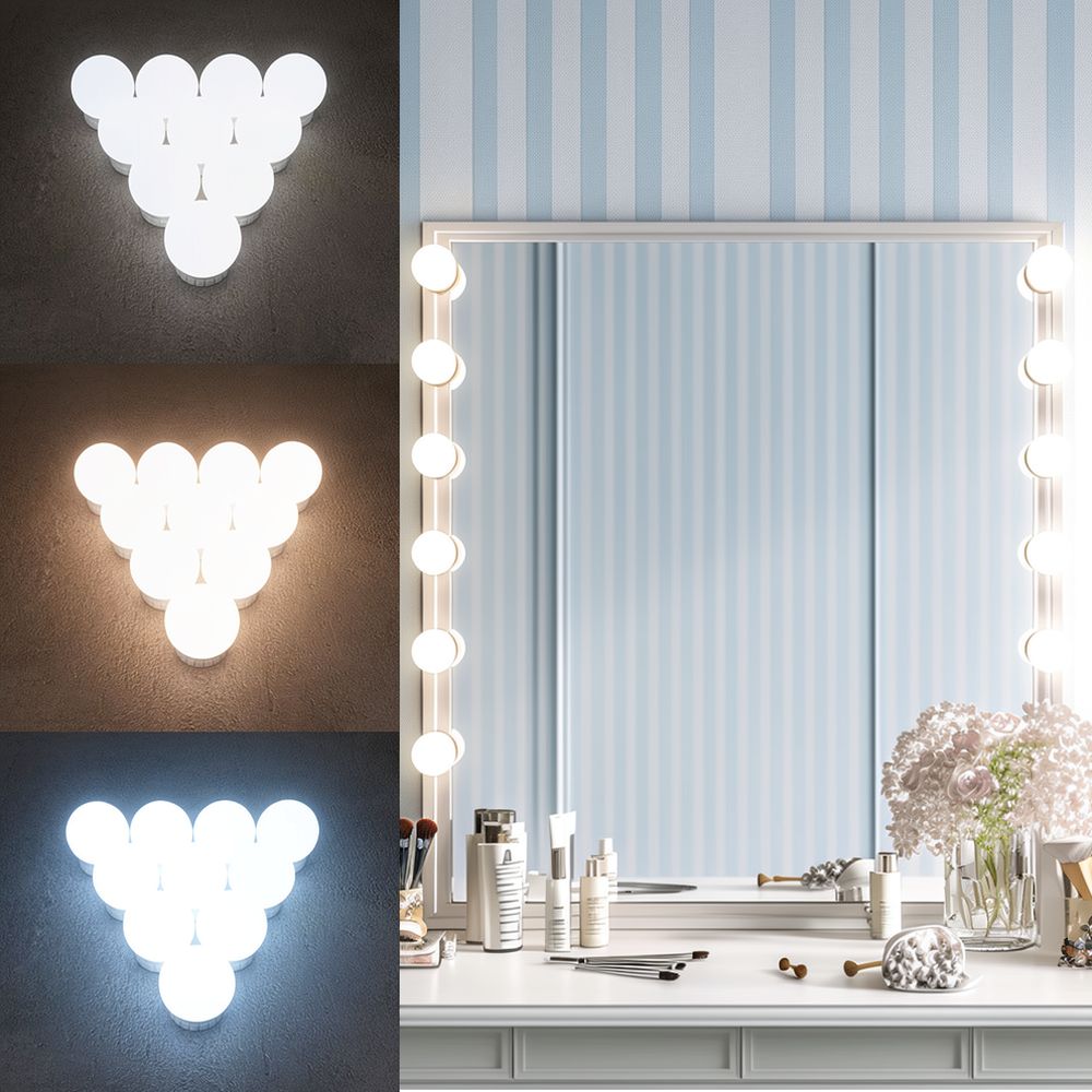 Dressing Table Vanity With Lighted Mirror - Luminárias de espelho de maquiagem LED