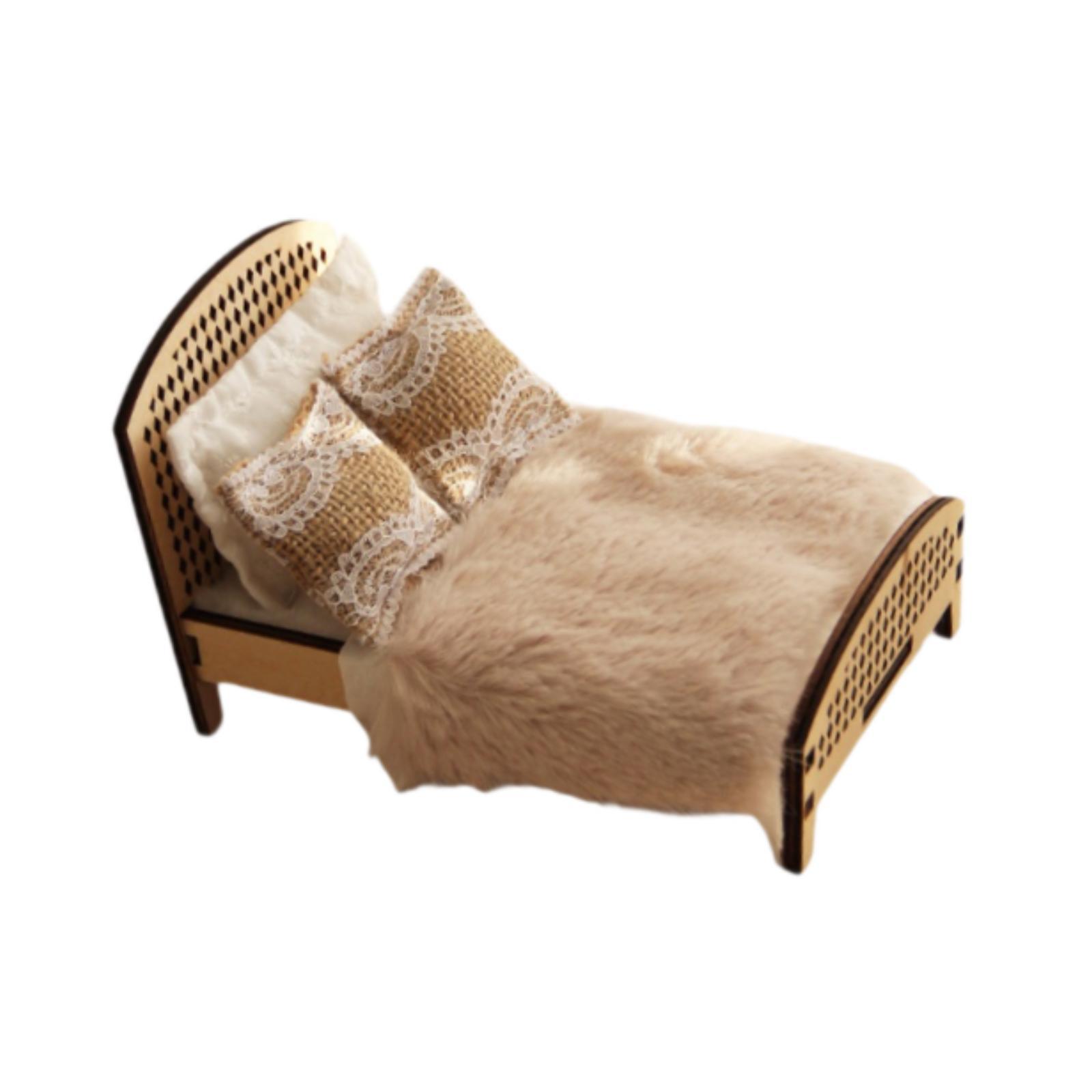 Bedroom Furniture - Cama de casal em miniatura para