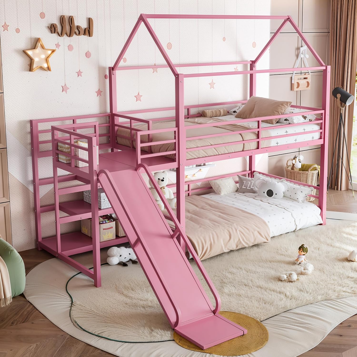 Bunk Bed With Stairs And Slide - Cama de beliche com escorrega e