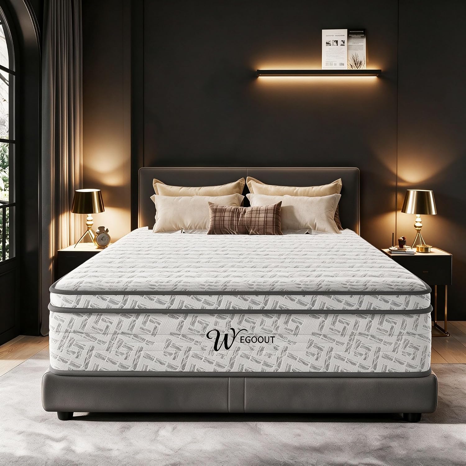 Memory Foam Mattress In A Box Queen - Colchão Queen Size de 12 Polegadas,