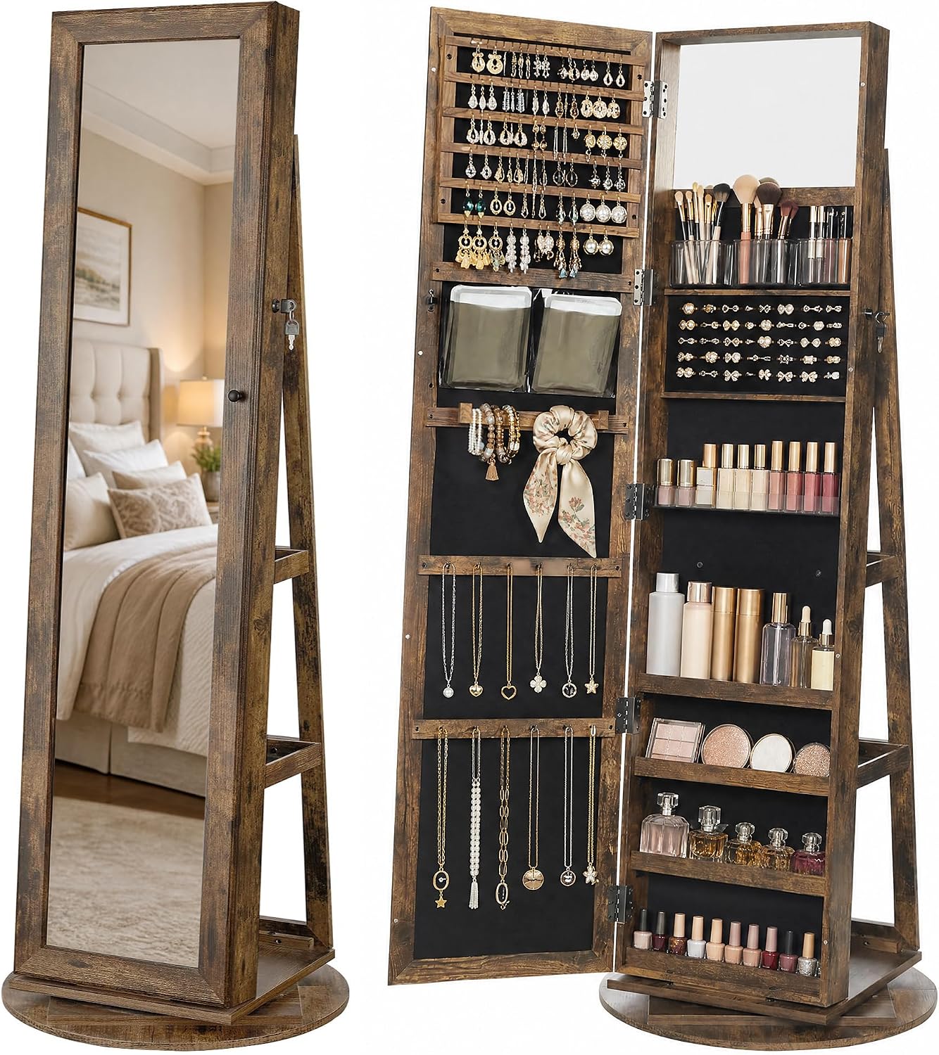 Full Length Mirror Jewelry Armoire - Armário de Joias com Espelho de