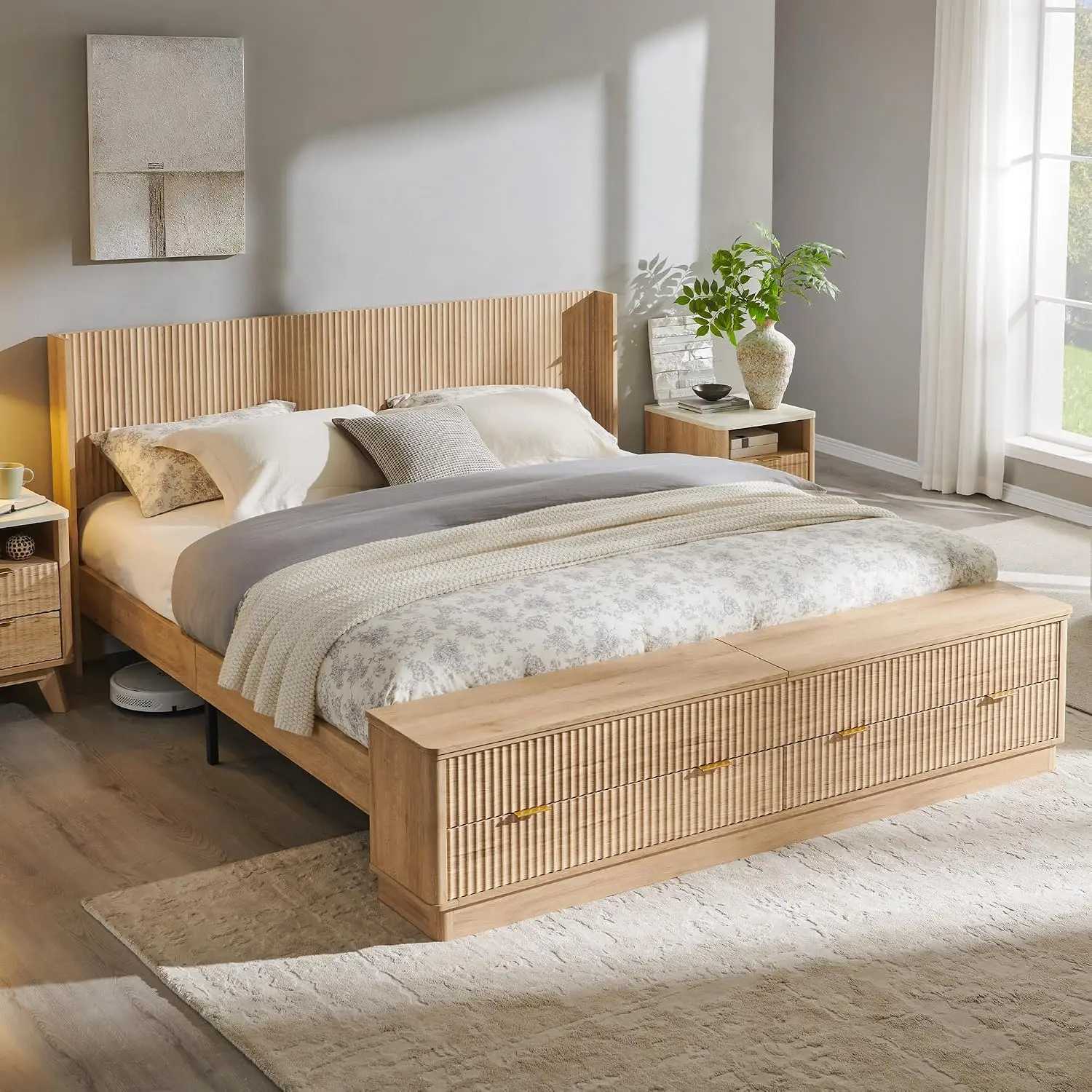 Estrutura de Cama King Size co - King Size Bed Frame With Storage Drawers avaliação e preço