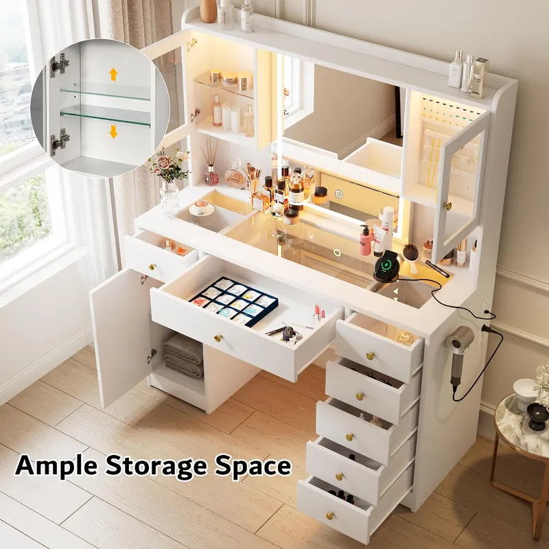 Mesa de Maquiagem com Espelho  - Dressing Table Vanity With Lighted Mirror avaliação e preço