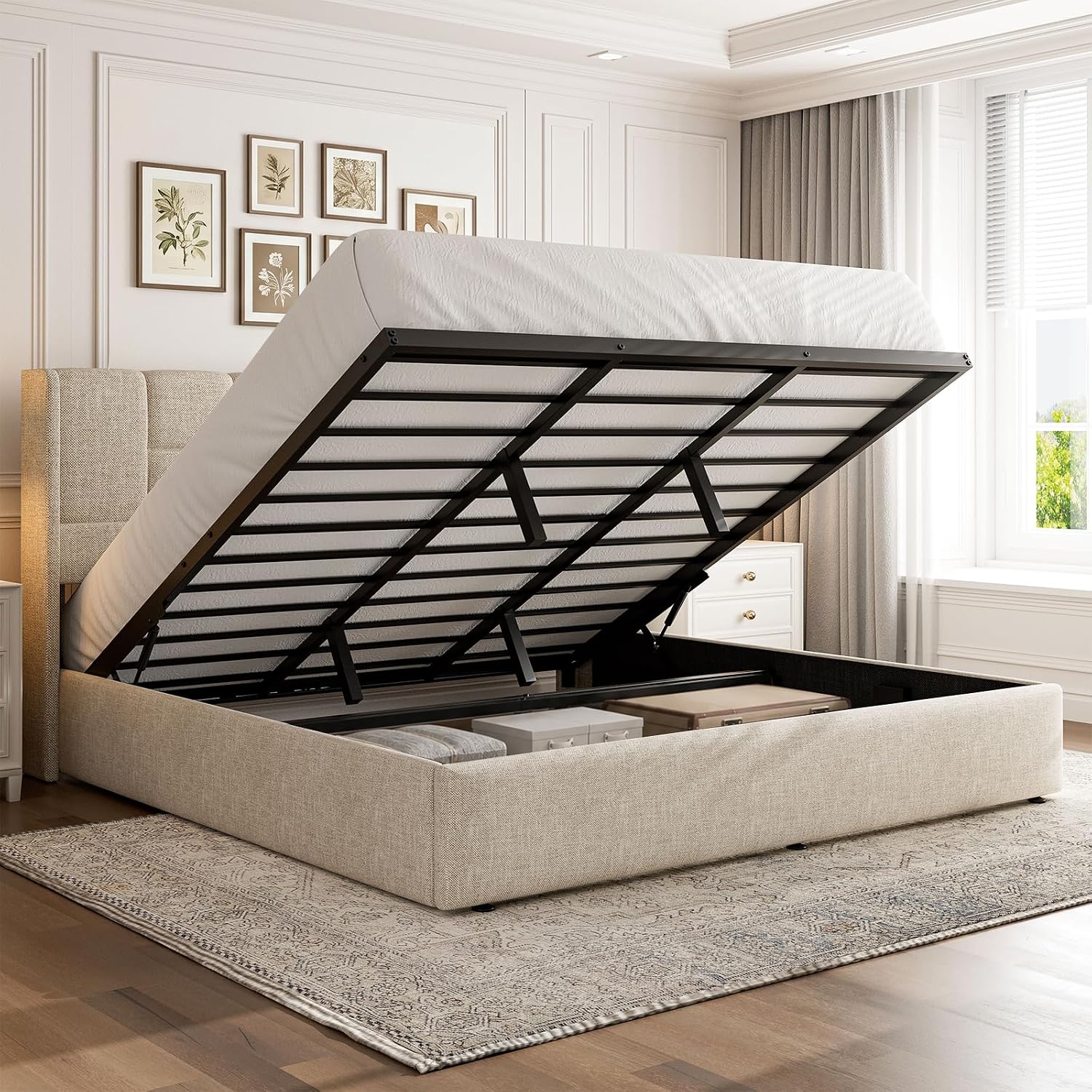 Estrutura de Cama King com Arm - Gas Lift Storage Bed Hydraulic avaliação e preço
