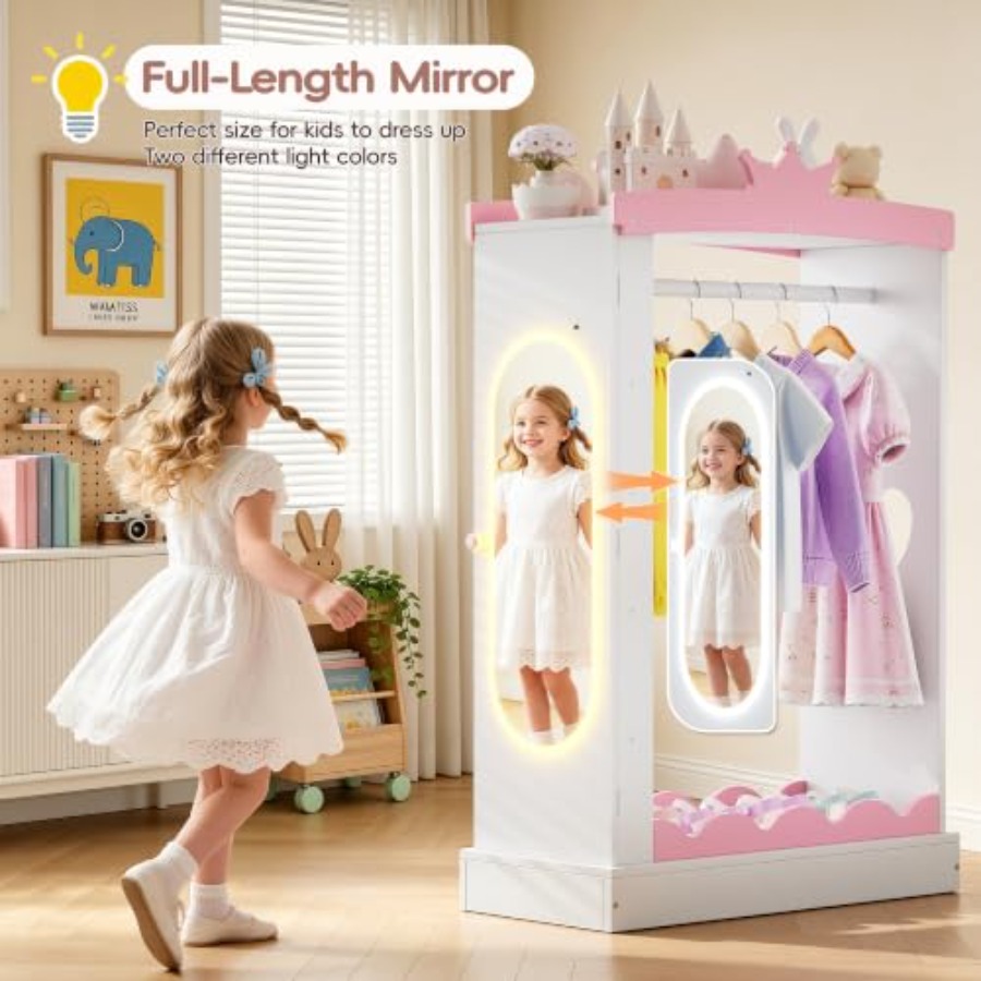 Guarda-roupa de fantasia com e - Full Length Mirror Jewelry Armoire avaliação e preço