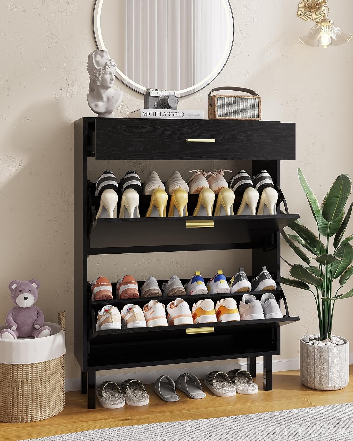 Armário de Sapatos Estreito pa - Shoe Rack Cabinet Narrow Entryway avaliação e preço