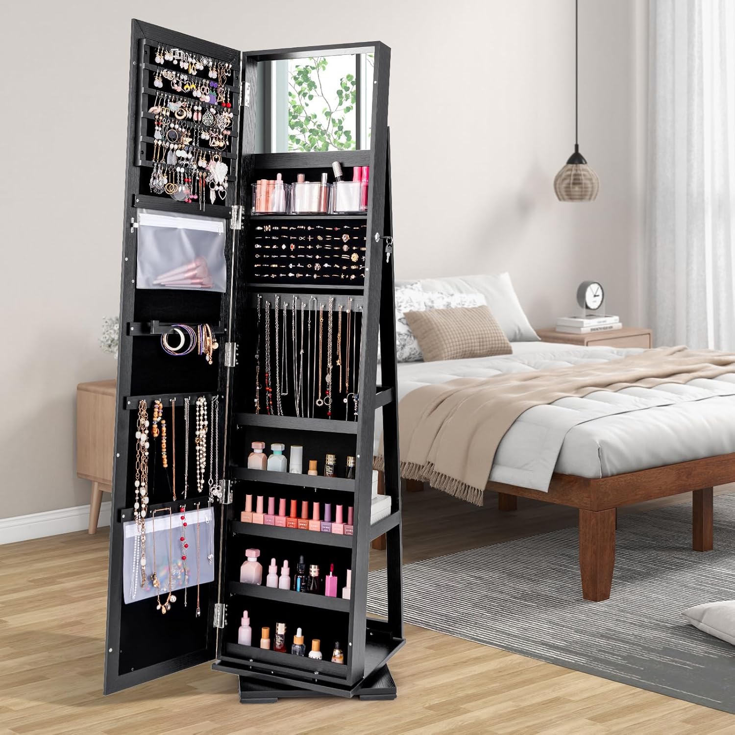 Armário de Joias Preto com Esp - Full Length Mirror Jewelry Armoire avaliação e preço