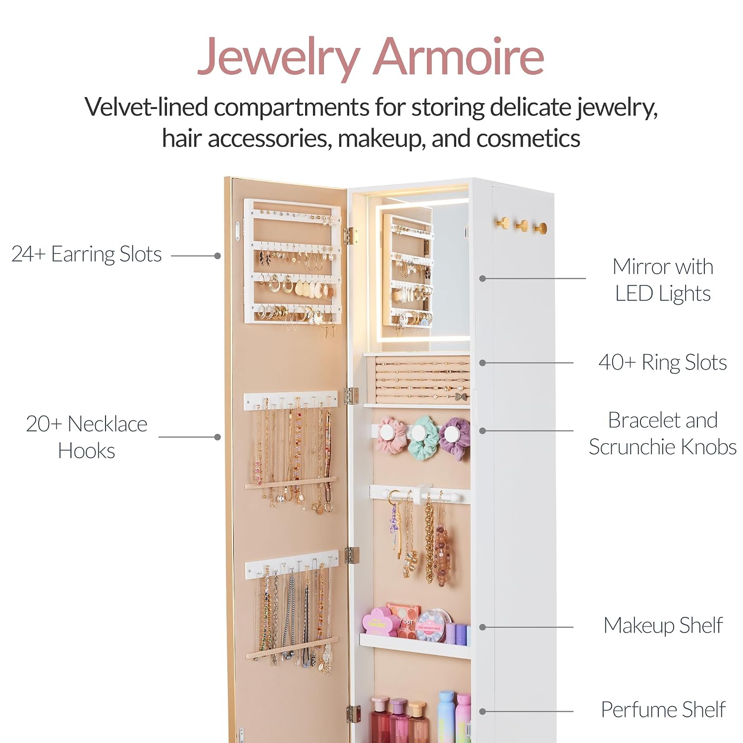 Espelho Giratório com Armário  - Full Length Mirror Jewelry Armoire avaliação e preço